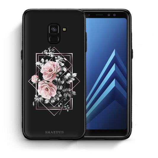 Θήκη Samsung A8 Frame Flower από τη Smartfits με σχέδιο στο πίσω μέρος και μαύρο περίβλημα | Samsung A8 Frame Flower case with colorful back and black bezels