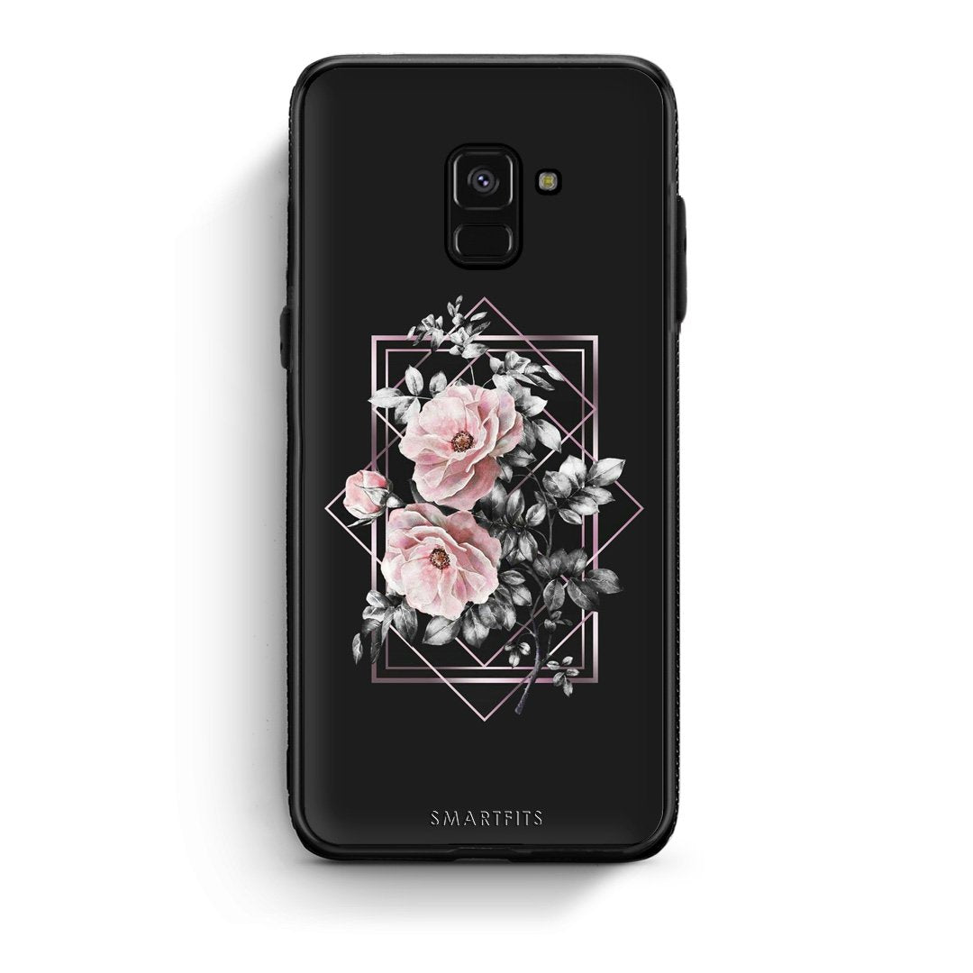 4 - Samsung A8 Frame Flower case, cover, bumper