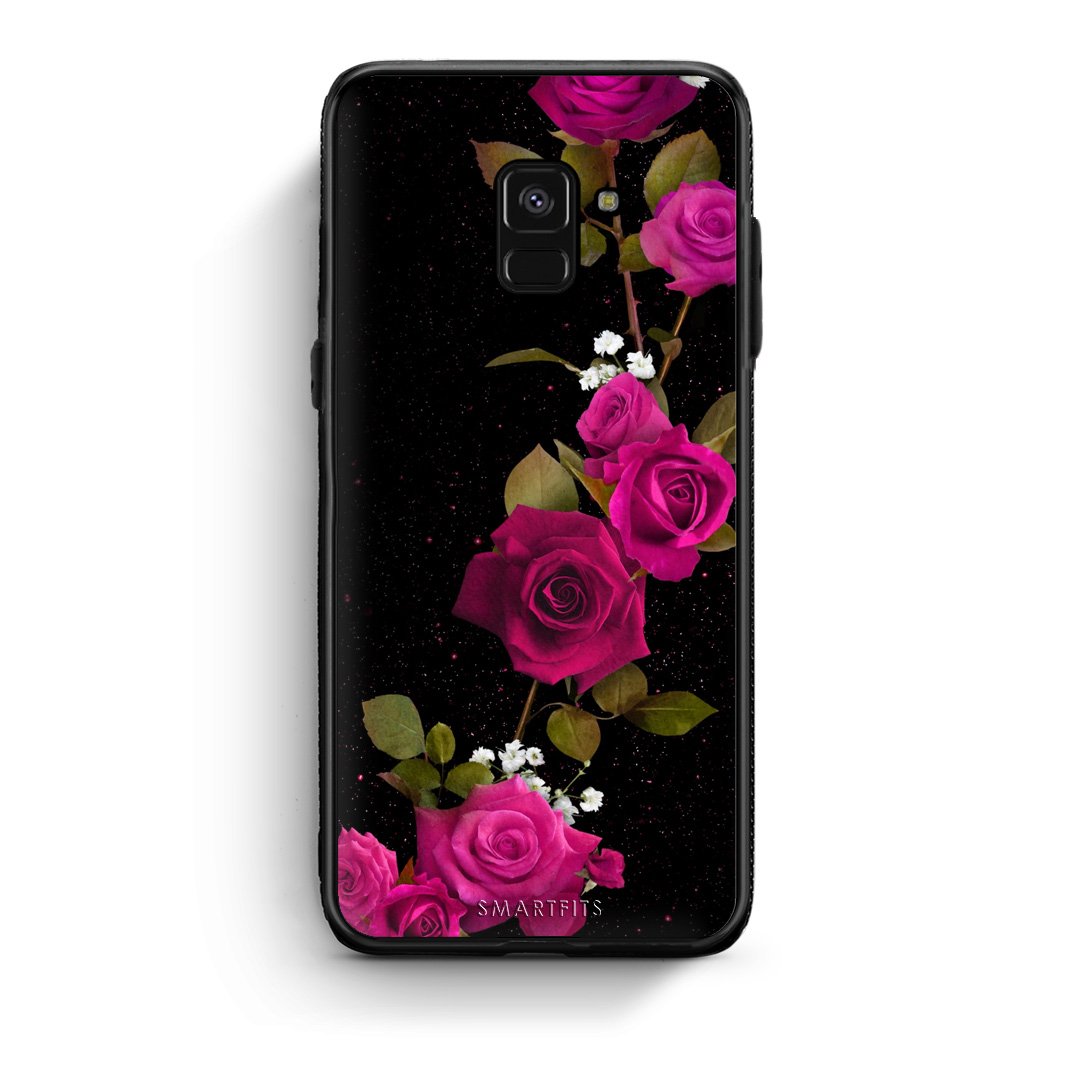 4 - Samsung A8 Red Roses Flower case, cover, bumper