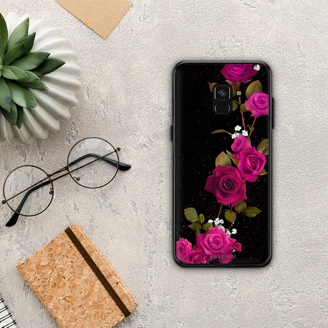 Flower Red Roses - Samsung Galaxy A8 θήκη