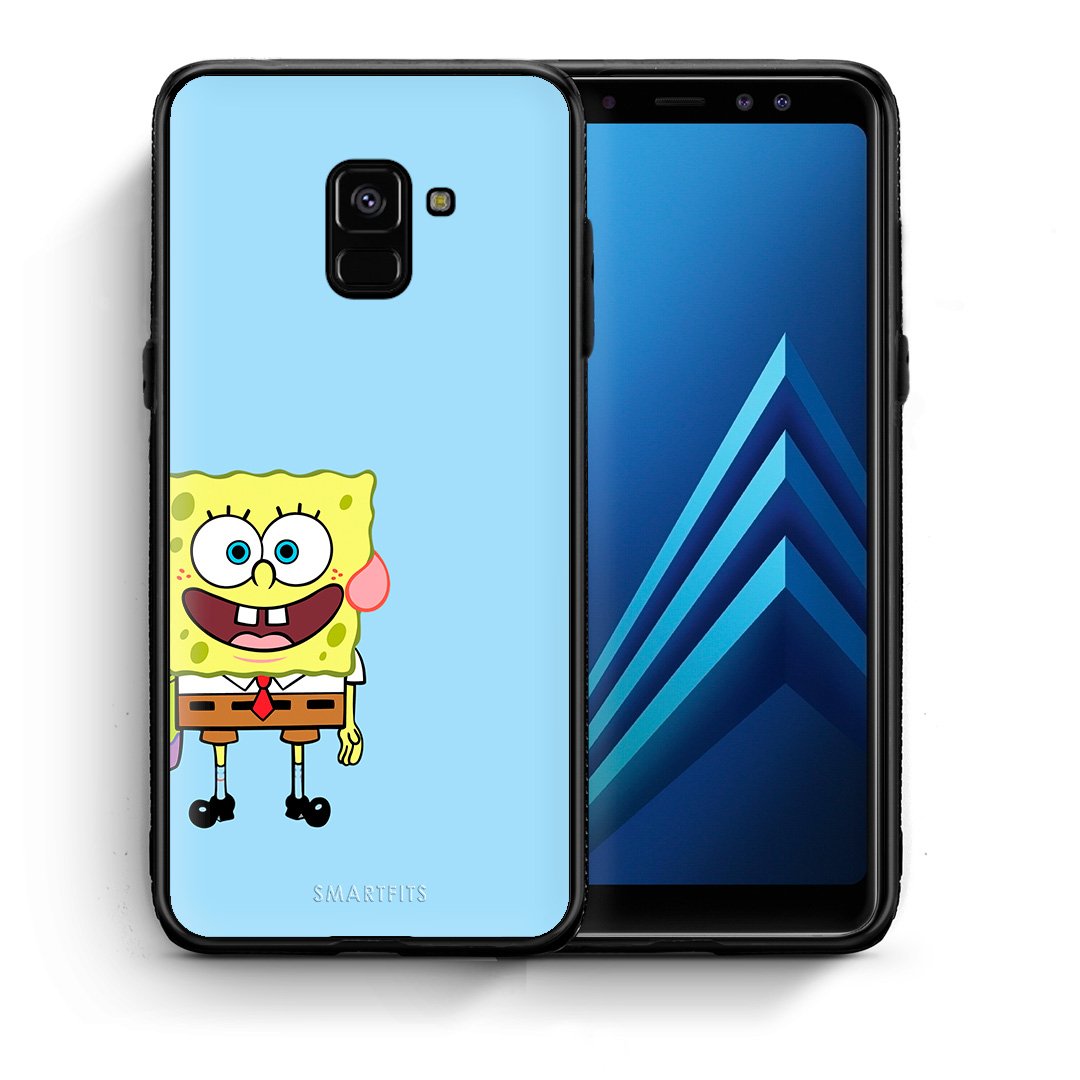 Θήκη Samsung A8 Friends Bob από τη Smartfits με σχέδιο στο πίσω μέρος και μαύρο περίβλημα | Samsung A8 Friends Bob case with colorful back and black bezels