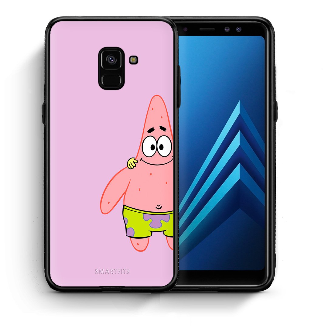 Θήκη Samsung A8  Friends Patrick από τη Smartfits με σχέδιο στο πίσω μέρος και μαύρο περίβλημα | Samsung A8  Friends Patrick case with colorful back and black bezels