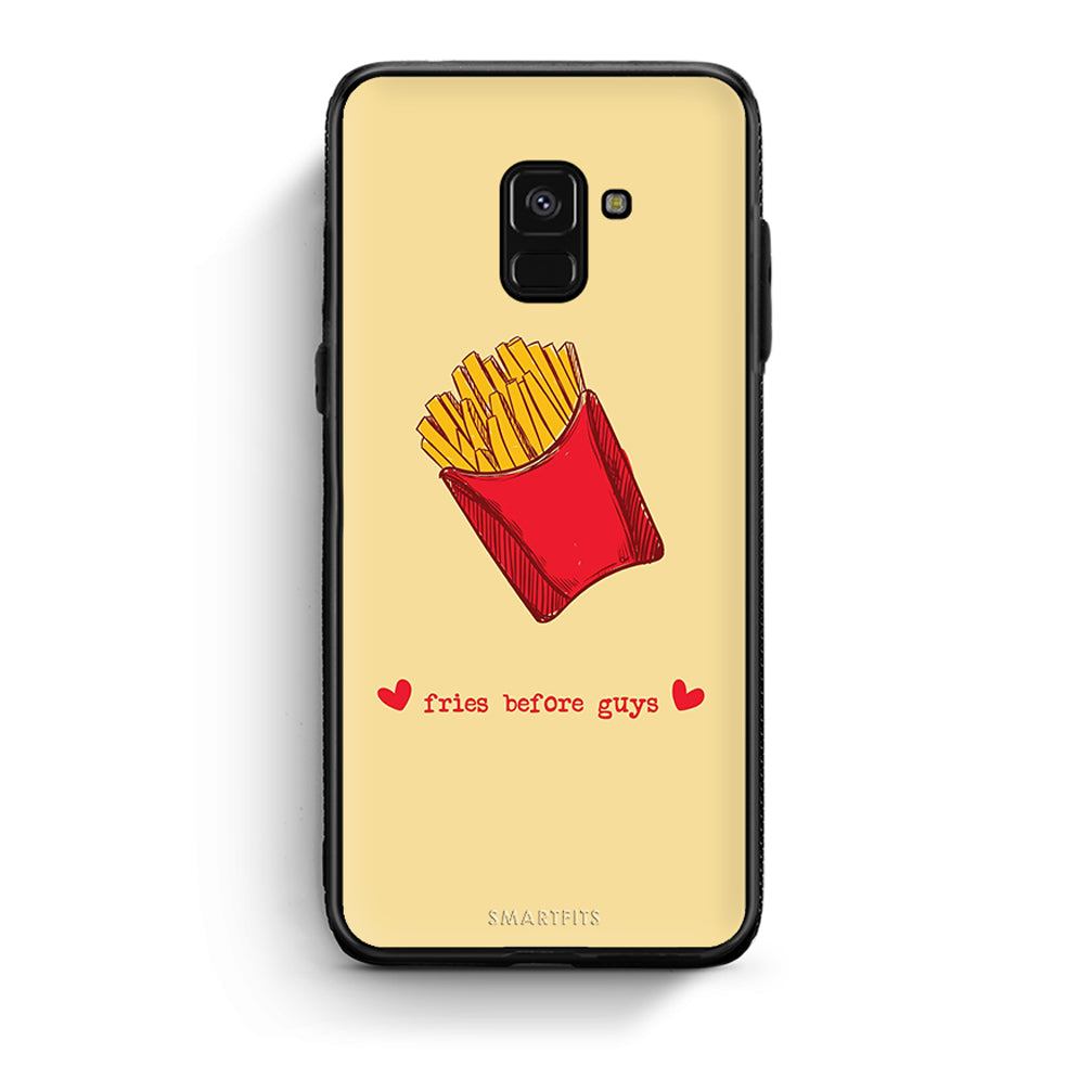Samsung A8 Fries Before Guys Θήκη Αγίου Βαλεντίνου από τη Smartfits με σχέδιο στο πίσω μέρος και μαύρο περίβλημα | Smartphone case with colorful back and black bezels by Smartfits
