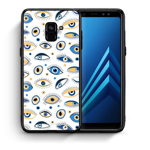 Θήκη Samsung A8 Ftou Ftou από τη Smartfits με σχέδιο στο πίσω μέρος και μαύρο περίβλημα | Samsung A8 Ftou Ftou case with colorful back and black bezels