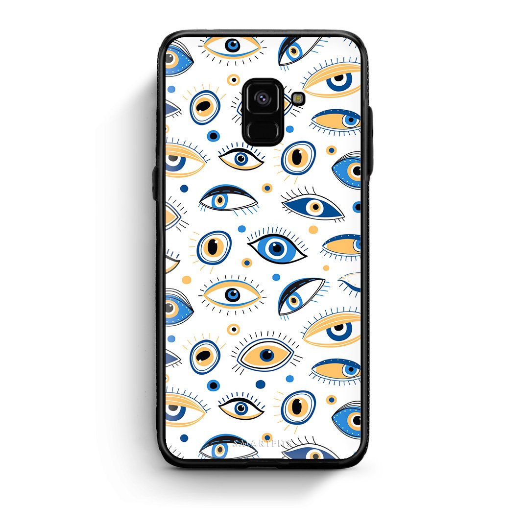 Samsung A8 Ftou Ftou θήκη από τη Smartfits με σχέδιο στο πίσω μέρος και μαύρο περίβλημα | Smartphone case with colorful back and black bezels by Smartfits