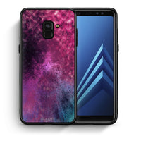 Thumbnail for Θήκη Samsung A8 Aurora Galaxy από τη Smartfits με σχέδιο στο πίσω μέρος και μαύρο περίβλημα | Samsung A8 Aurora Galaxy case with colorful back and black bezels
