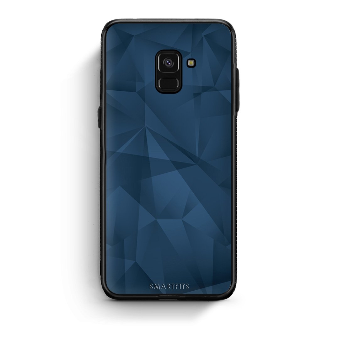 39 - Samsung A8  Blue Abstract Geometric case, cover, bumper