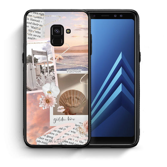 Θήκη Αγίου Βαλεντίνου Samsung A8 Golden Hour από τη Smartfits με σχέδιο στο πίσω μέρος και μαύρο περίβλημα | Samsung A8 Golden Hour case with colorful back and black bezels