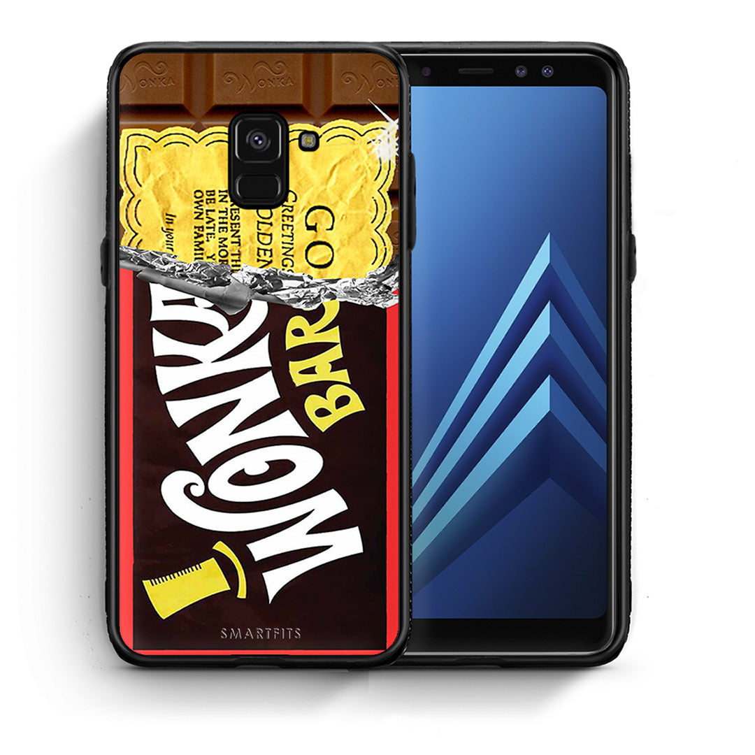 Θήκη Samsung A8 Golden Ticket από τη Smartfits με σχέδιο στο πίσω μέρος και μαύρο περίβλημα | Samsung A8 Golden Ticket case with colorful back and black bezels