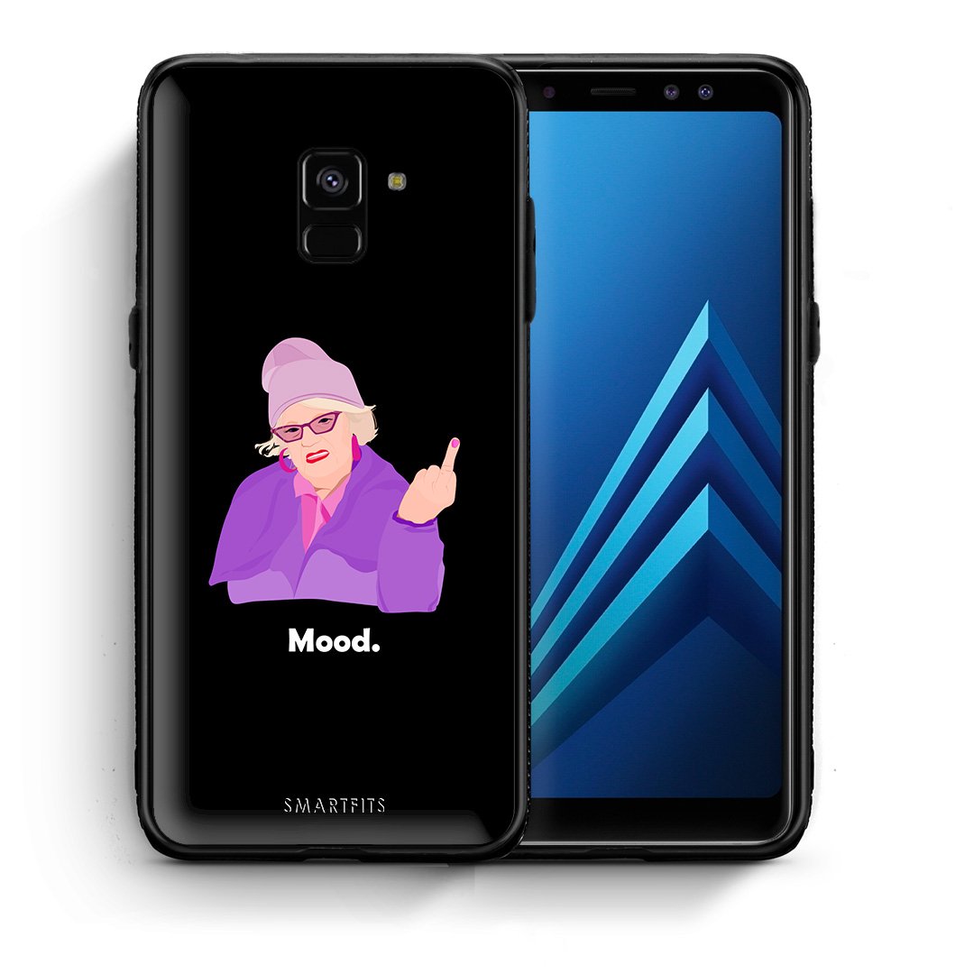 Θήκη Samsung A8 Grandma Mood Black από τη Smartfits με σχέδιο στο πίσω μέρος και μαύρο περίβλημα | Samsung A8 Grandma Mood Black case with colorful back and black bezels