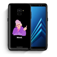 Thumbnail for Θήκη Samsung A8 Grandma Mood Black από τη Smartfits με σχέδιο στο πίσω μέρος και μαύρο περίβλημα | Samsung A8 Grandma Mood Black case with colorful back and black bezels