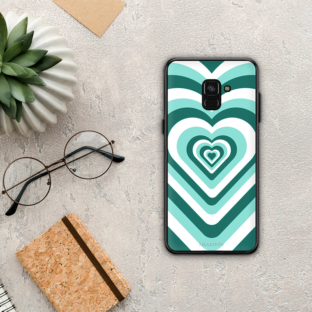 Green Hearts - Samsung Galaxy A8 θήκη