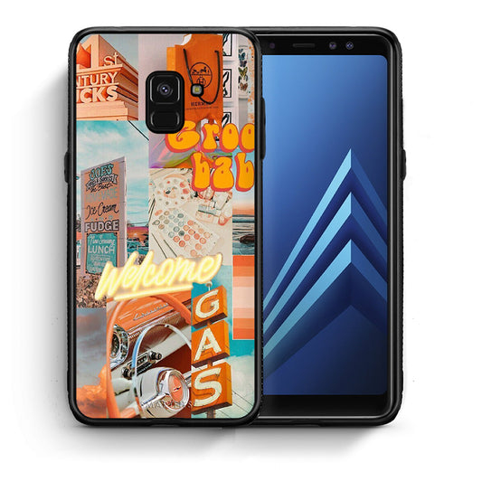 Θήκη Αγίου Βαλεντίνου Samsung A8 Groovy Babe από τη Smartfits με σχέδιο στο πίσω μέρος και μαύρο περίβλημα | Samsung A8 Groovy Babe case with colorful back and black bezels
