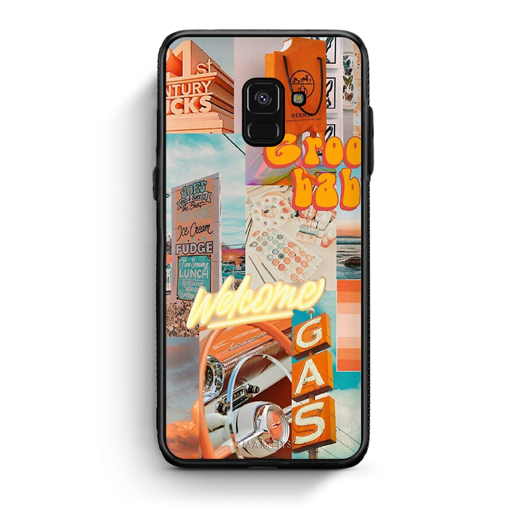 Samsung A8 Groovy Babe Θήκη Αγίου Βαλεντίνου από τη Smartfits με σχέδιο στο πίσω μέρος και μαύρο περίβλημα | Smartphone case with colorful back and black bezels by Smartfits