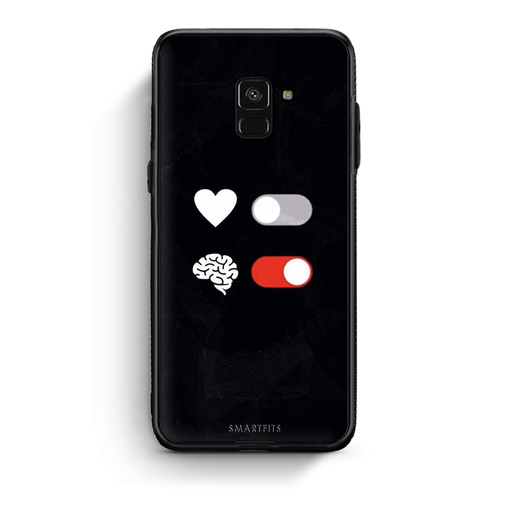 Samsung A8 Heart Vs Brain Θήκη Αγίου Βαλεντίνου από τη Smartfits με σχέδιο στο πίσω μέρος και μαύρο περίβλημα | Smartphone case with colorful back and black bezels by Smartfits