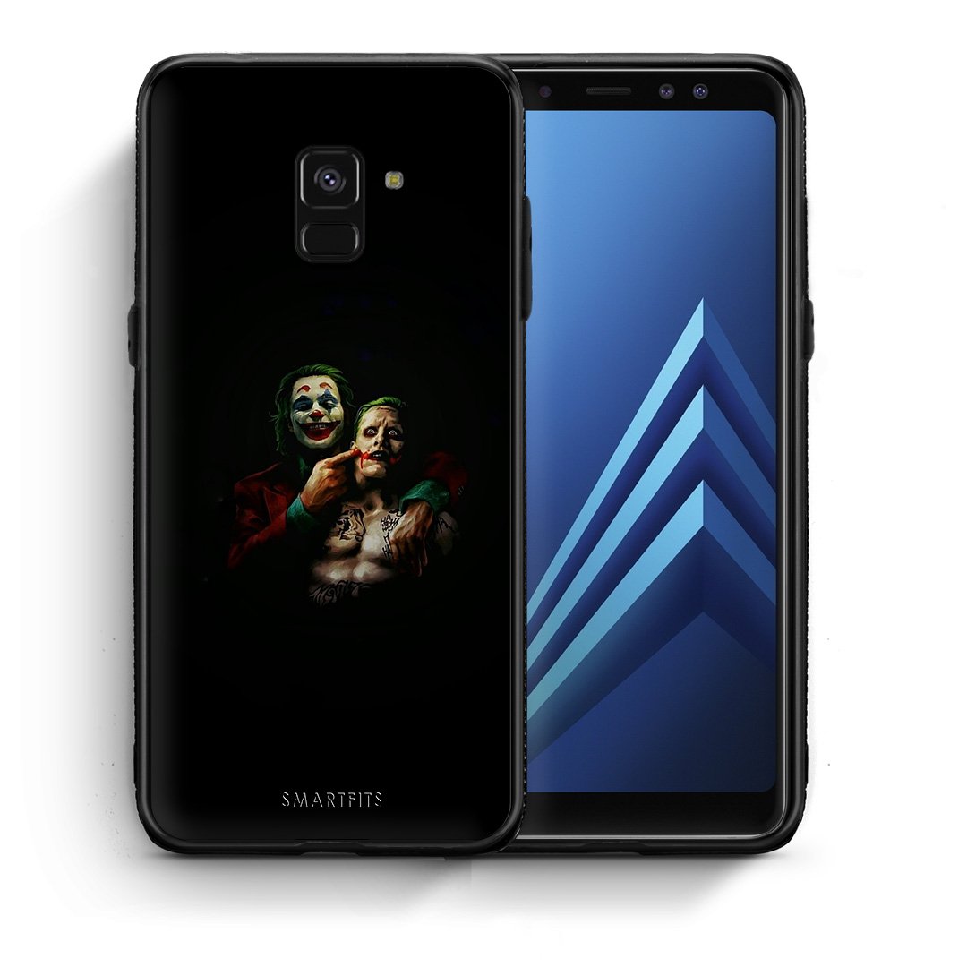Θήκη Samsung A8 Clown Hero από τη Smartfits με σχέδιο στο πίσω μέρος και μαύρο περίβλημα | Samsung A8 Clown Hero case with colorful back and black bezels