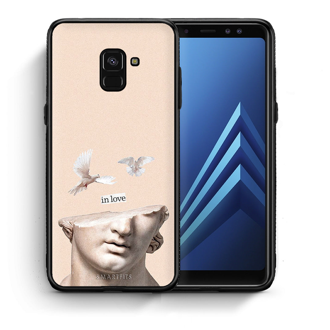 Θήκη Samsung A8 In Love από τη Smartfits με σχέδιο στο πίσω μέρος και μαύρο περίβλημα | Samsung A8 In Love case with colorful back and black bezels