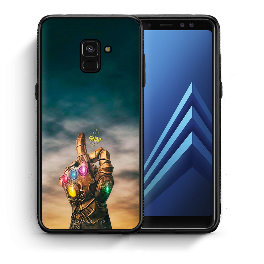 Θήκη Samsung A8 Infinity Snap από τη Smartfits με σχέδιο στο πίσω μέρος και μαύρο περίβλημα | Samsung A8 Infinity Snap case with colorful back and black bezels