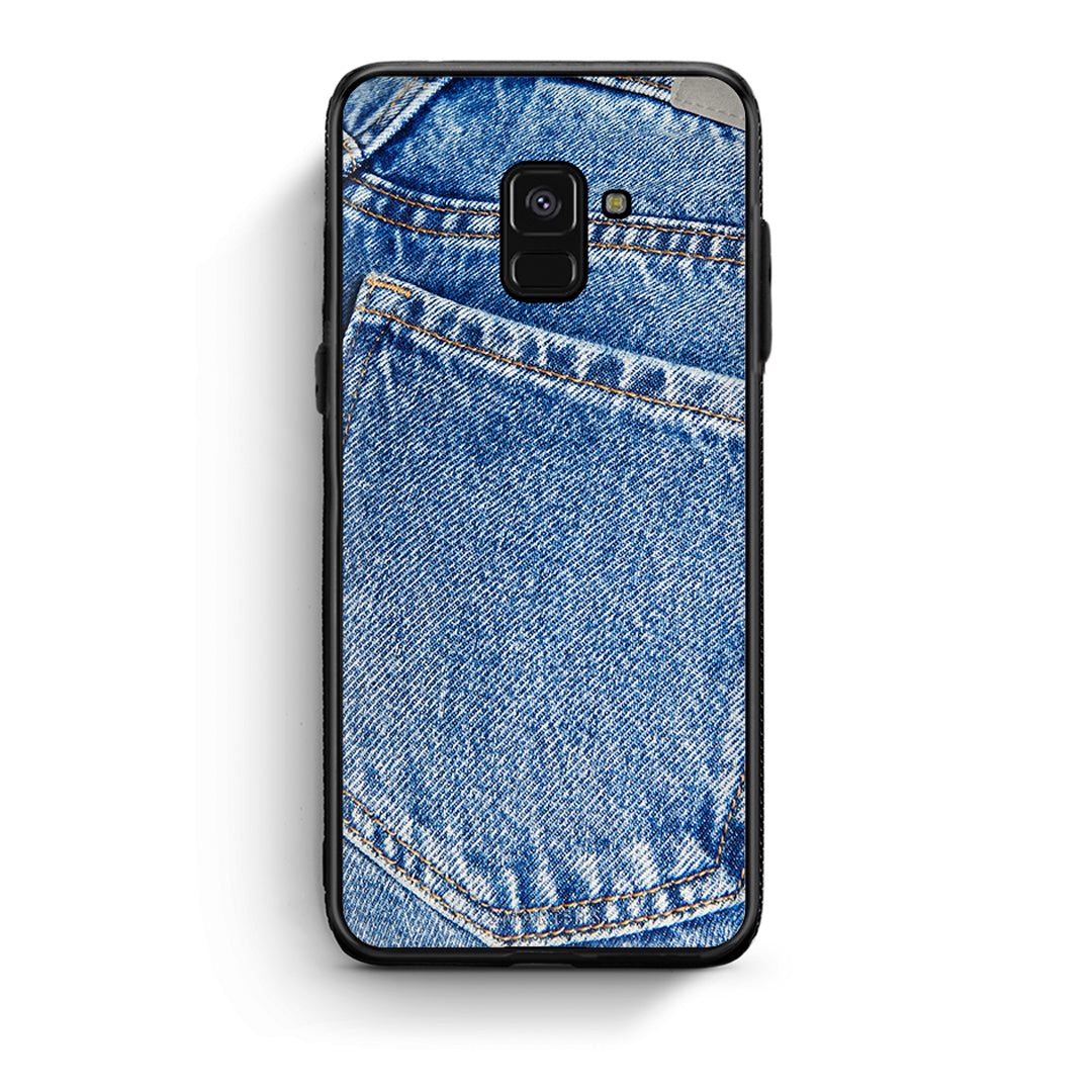 Samsung A8 Jeans Pocket θήκη από τη Smartfits με σχέδιο στο πίσω μέρος και μαύρο περίβλημα | Smartphone case with colorful back and black bezels by Smartfits
