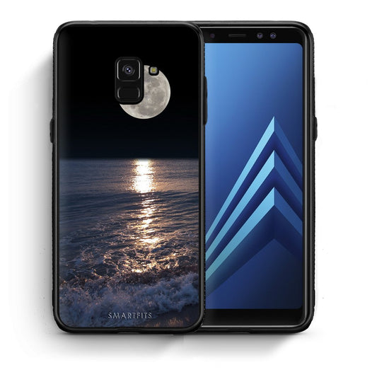 Θήκη Samsung A8 Moon Landscape από τη Smartfits με σχέδιο στο πίσω μέρος και μαύρο περίβλημα | Samsung A8 Moon Landscape case with colorful back and black bezels