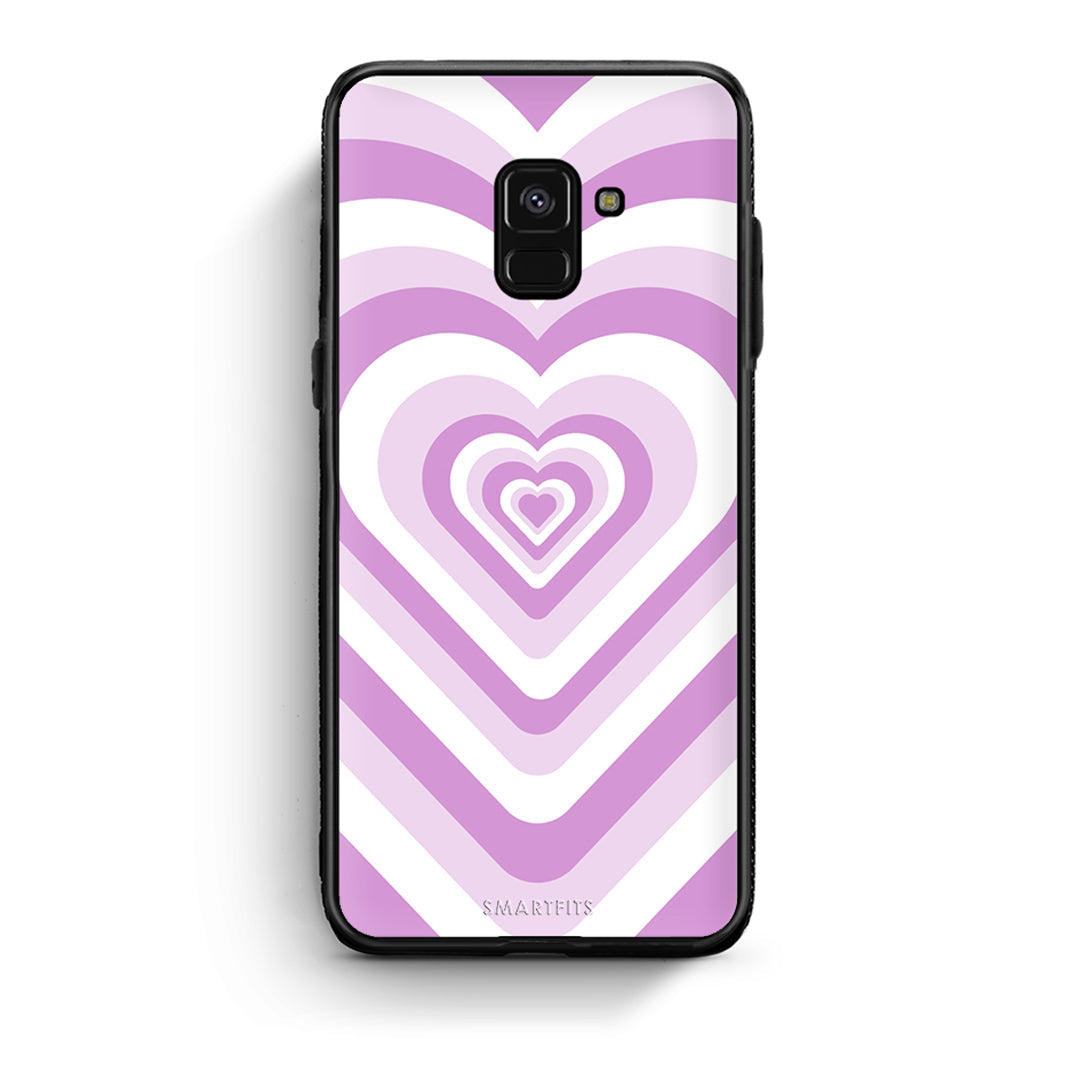 Samsung A8 Lilac Hearts θήκη από τη Smartfits με σχέδιο στο πίσω μέρος και μαύρο περίβλημα | Smartphone case with colorful back and black bezels by Smartfits
