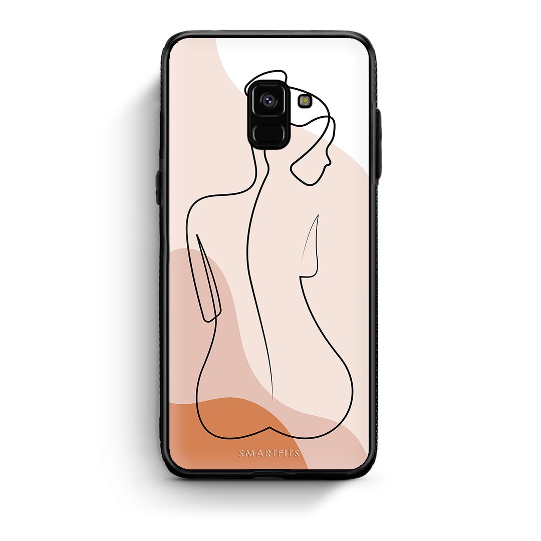 Samsung A8 LineArt Woman θήκη από τη Smartfits με σχέδιο στο πίσω μέρος και μαύρο περίβλημα | Smartphone case with colorful back and black bezels by Smartfits