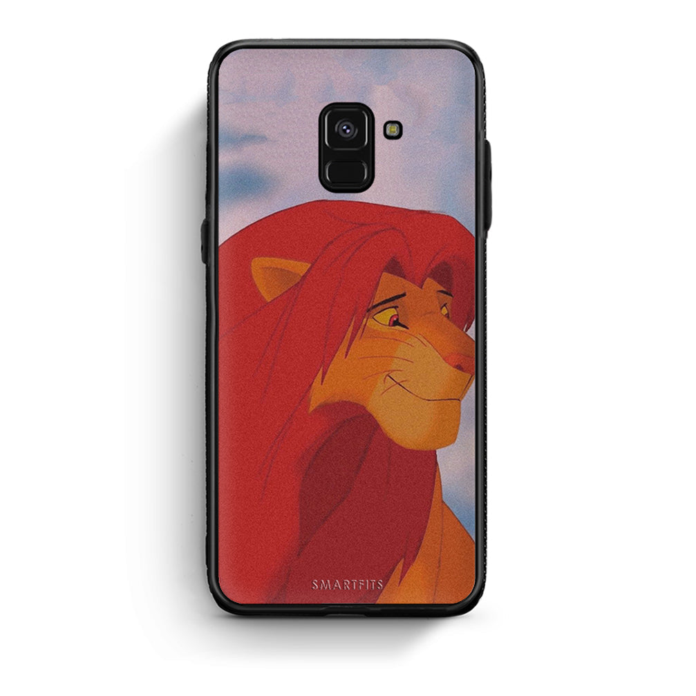 Samsung A8 Lion Love 1 Θήκη Αγίου Βαλεντίνου από τη Smartfits με σχέδιο στο πίσω μέρος και μαύρο περίβλημα | Smartphone case with colorful back and black bezels by Smartfits