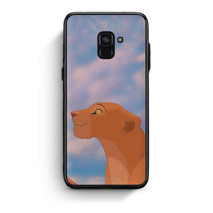 Samsung A8 Lion Love 2 Θήκη Αγίου Βαλεντίνου από τη Smartfits με σχέδιο στο πίσω μέρος και μαύρο περίβλημα | Smartphone case with colorful back and black bezels by Smartfits