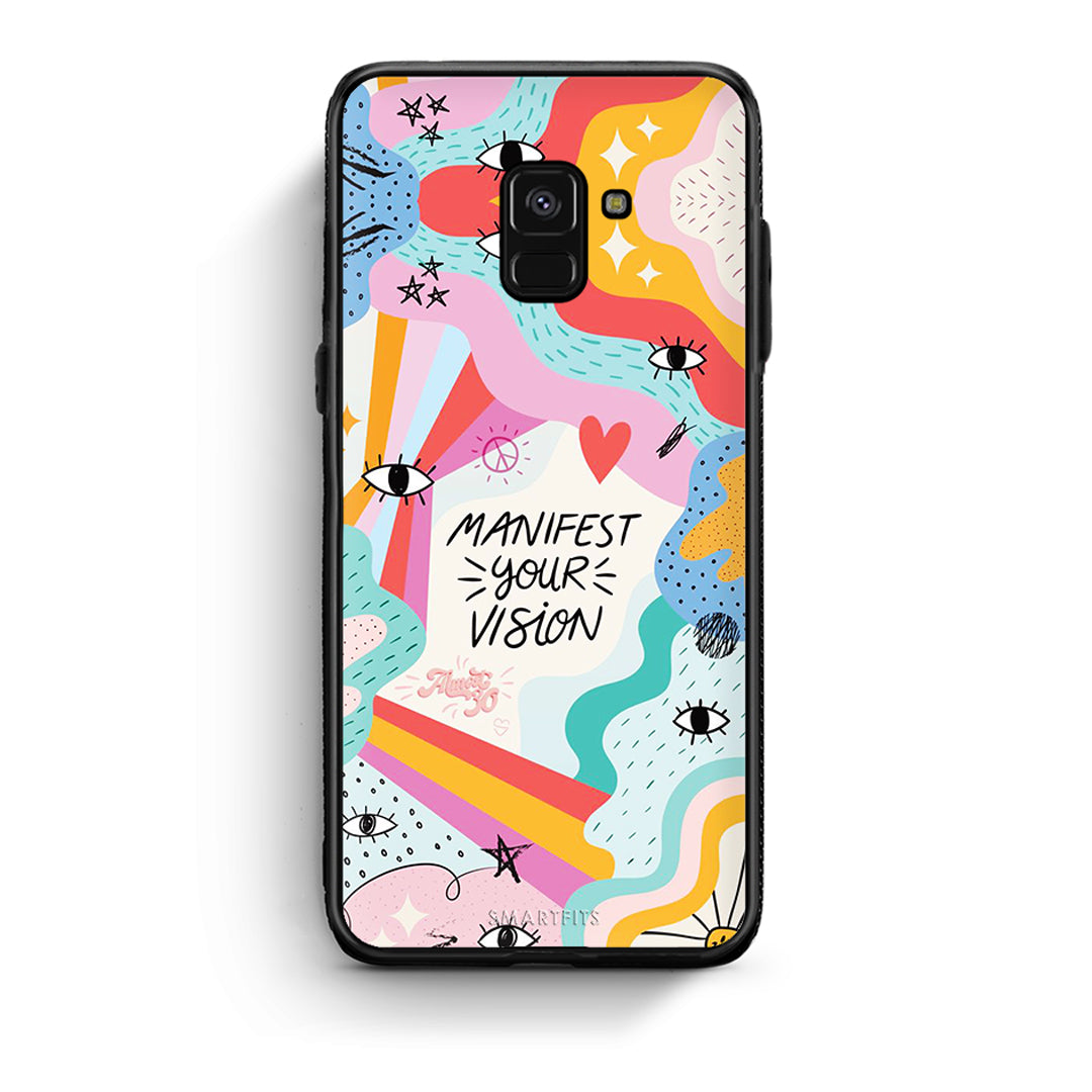 Samsung A8 Manifest Your Vision θήκη από τη Smartfits με σχέδιο στο πίσω μέρος και μαύρο περίβλημα | Smartphone case with colorful back and black bezels by Smartfits