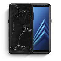 Thumbnail for Θήκη Samsung A8 Marble Black από τη Smartfits με σχέδιο στο πίσω μέρος και μαύρο περίβλημα | Samsung A8 Marble Black case with colorful back and black bezels
