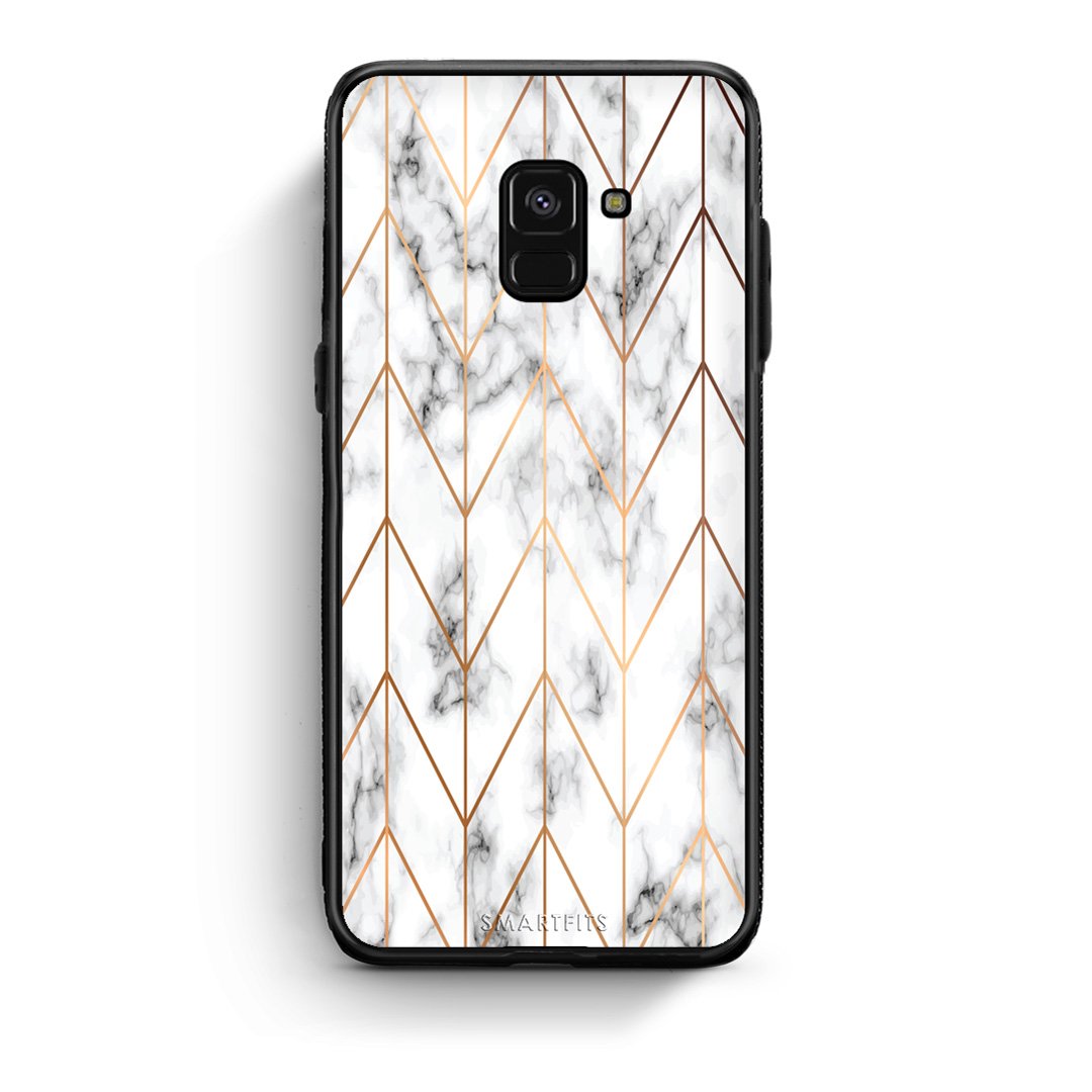 44 - Samsung A8  Gold Geometric Marble case, cover, bumper