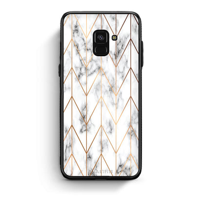 44 - Samsung A8  Gold Geometric Marble case, cover, bumper