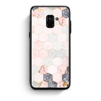 Thumbnail for 4 - Samsung A8 Hexagon Pink Marble case, cover, bumper