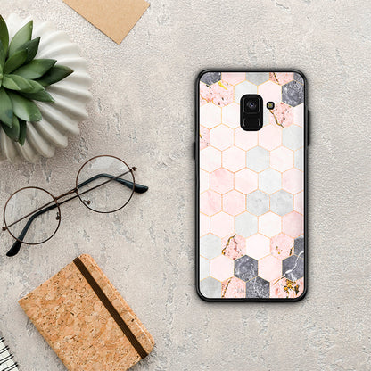 Marble Hexagon Pink - Samsung Galaxy A8 θήκη