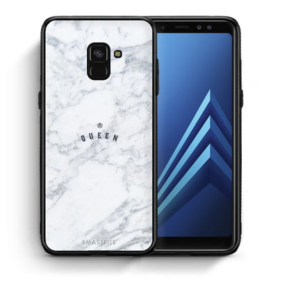 Θήκη Samsung A8 Queen Marble από τη Smartfits με σχέδιο στο πίσω μέρος και μαύρο περίβλημα | Samsung A8 Queen Marble case with colorful back and black bezels