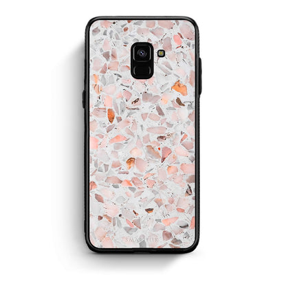 Samsung A8 Marble Terrazzo θήκη από τη Smartfits με σχέδιο στο πίσω μέρος και μαύρο περίβλημα | Smartphone case with colorful back and black bezels by Smartfits