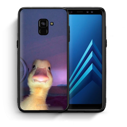 Θήκη Samsung A8 Meme Duck από τη Smartfits με σχέδιο στο πίσω μέρος και μαύρο περίβλημα | Samsung A8 Meme Duck case with colorful back and black bezels