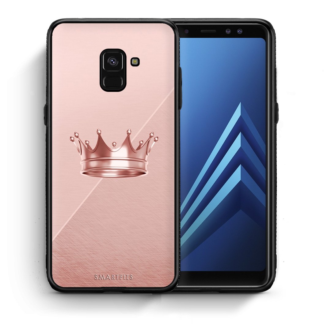 Θήκη Samsung A8 Crown Minimal από τη Smartfits με σχέδιο στο πίσω μέρος και μαύρο περίβλημα | Samsung A8 Crown Minimal case with colorful back and black bezels