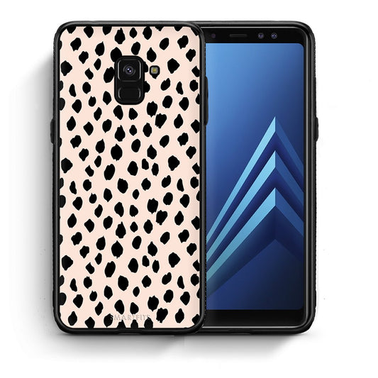 Θήκη Samsung A8 New Polka Dots από τη Smartfits με σχέδιο στο πίσω μέρος και μαύρο περίβλημα | Samsung A8 New Polka Dots case with colorful back and black bezels