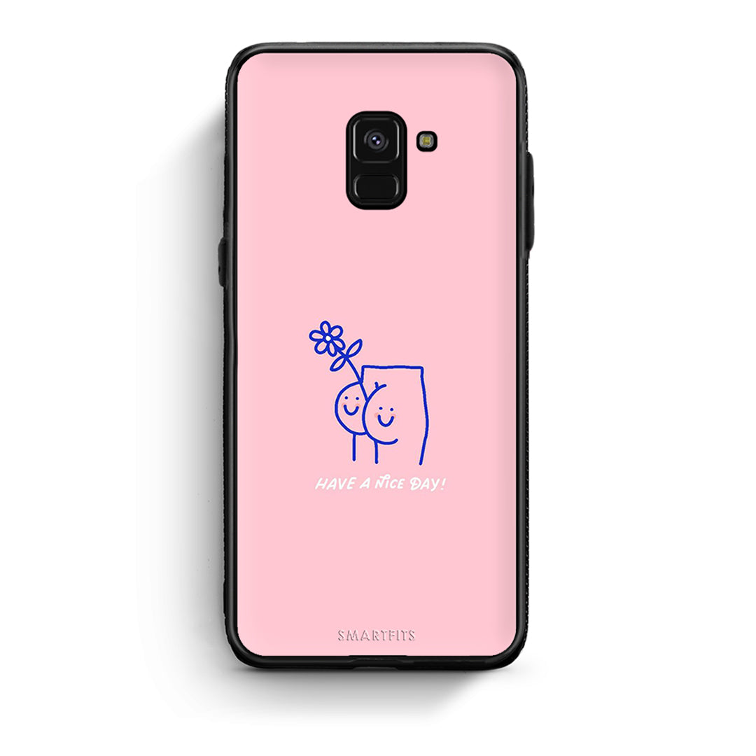 Samsung A8 Nice Day θήκη από τη Smartfits με σχέδιο στο πίσω μέρος και μαύρο περίβλημα | Smartphone case with colorful back and black bezels by Smartfits