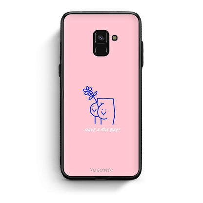 Samsung A8 Nice Day θήκη από τη Smartfits με σχέδιο στο πίσω μέρος και μαύρο περίβλημα | Smartphone case with colorful back and black bezels by Smartfits