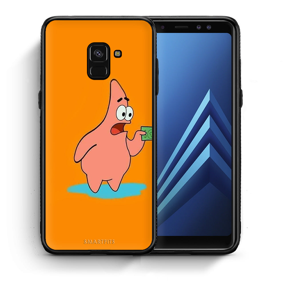 Θήκη Αγίου Βαλεντίνου Samsung A8 No Money 1 από τη Smartfits με σχέδιο στο πίσω μέρος και μαύρο περίβλημα | Samsung A8 No Money 1 case with colorful back and black bezels