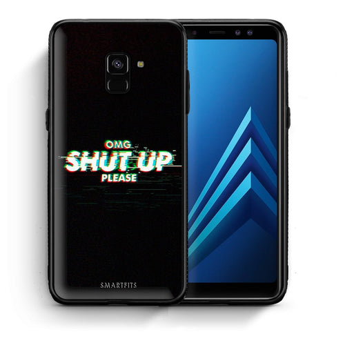 Θήκη Samsung A8 OMG ShutUp από τη Smartfits με σχέδιο στο πίσω μέρος και μαύρο περίβλημα | Samsung A8 OMG ShutUp case with colorful back and black bezels
