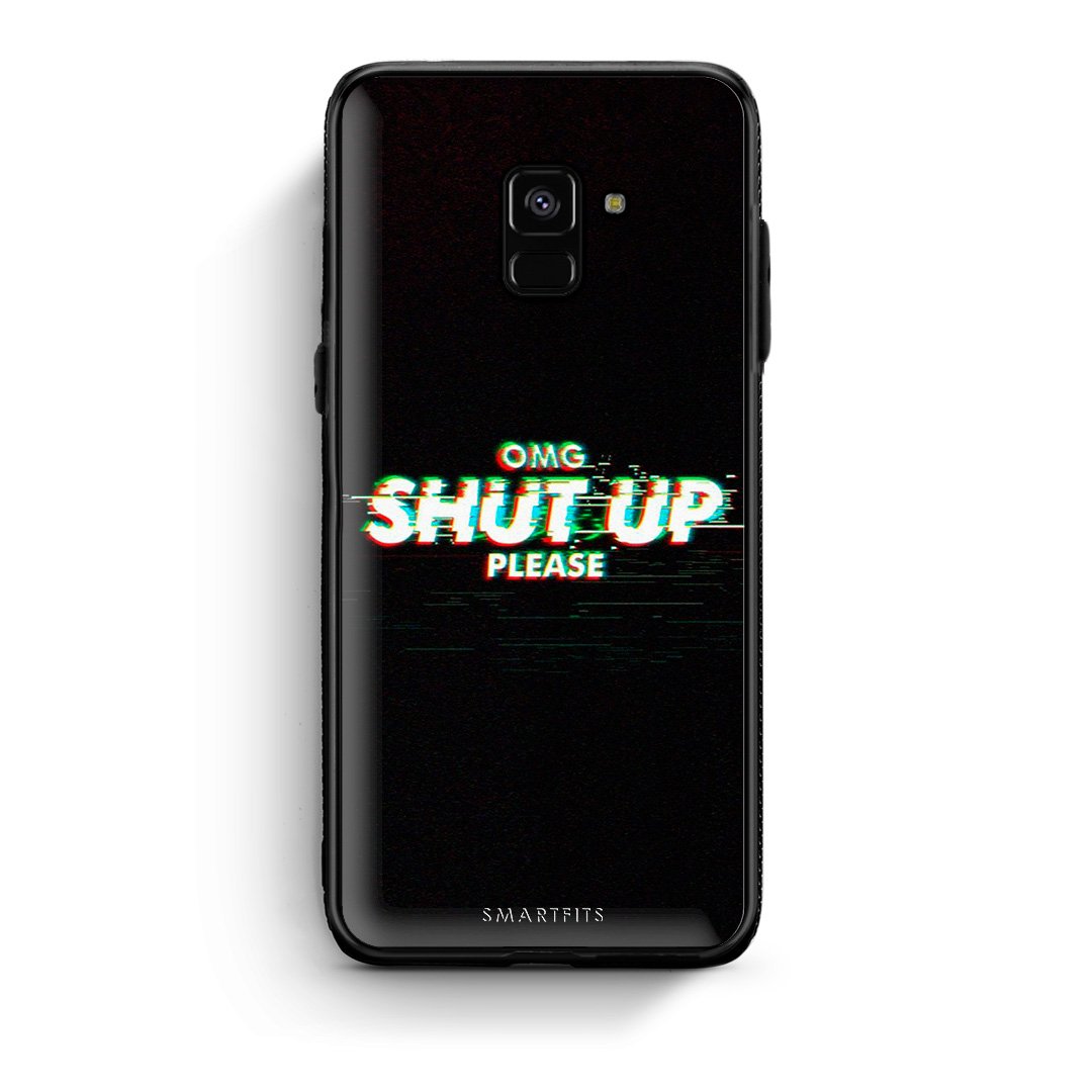 Samsung A8 OMG ShutUp θήκη από τη Smartfits με σχέδιο στο πίσω μέρος και μαύρο περίβλημα | Smartphone case with colorful back and black bezels by Smartfits