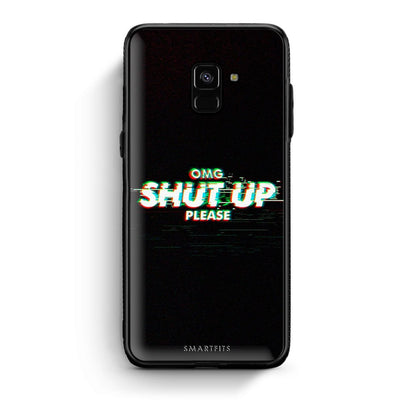 Samsung A8 OMG ShutUp θήκη από τη Smartfits με σχέδιο στο πίσω μέρος και μαύρο περίβλημα | Smartphone case with colorful back and black bezels by Smartfits