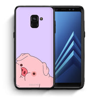 Thumbnail for Θήκη Αγίου Βαλεντίνου Samsung A8 Pig Love 2 από τη Smartfits με σχέδιο στο πίσω μέρος και μαύρο περίβλημα | Samsung A8 Pig Love 2 case with colorful back and black bezels
