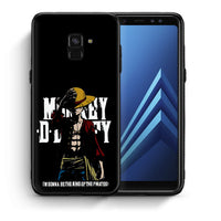 Thumbnail for Θήκη Samsung A8 Pirate King από τη Smartfits με σχέδιο στο πίσω μέρος και μαύρο περίβλημα | Samsung A8 Pirate King case with colorful back and black bezels