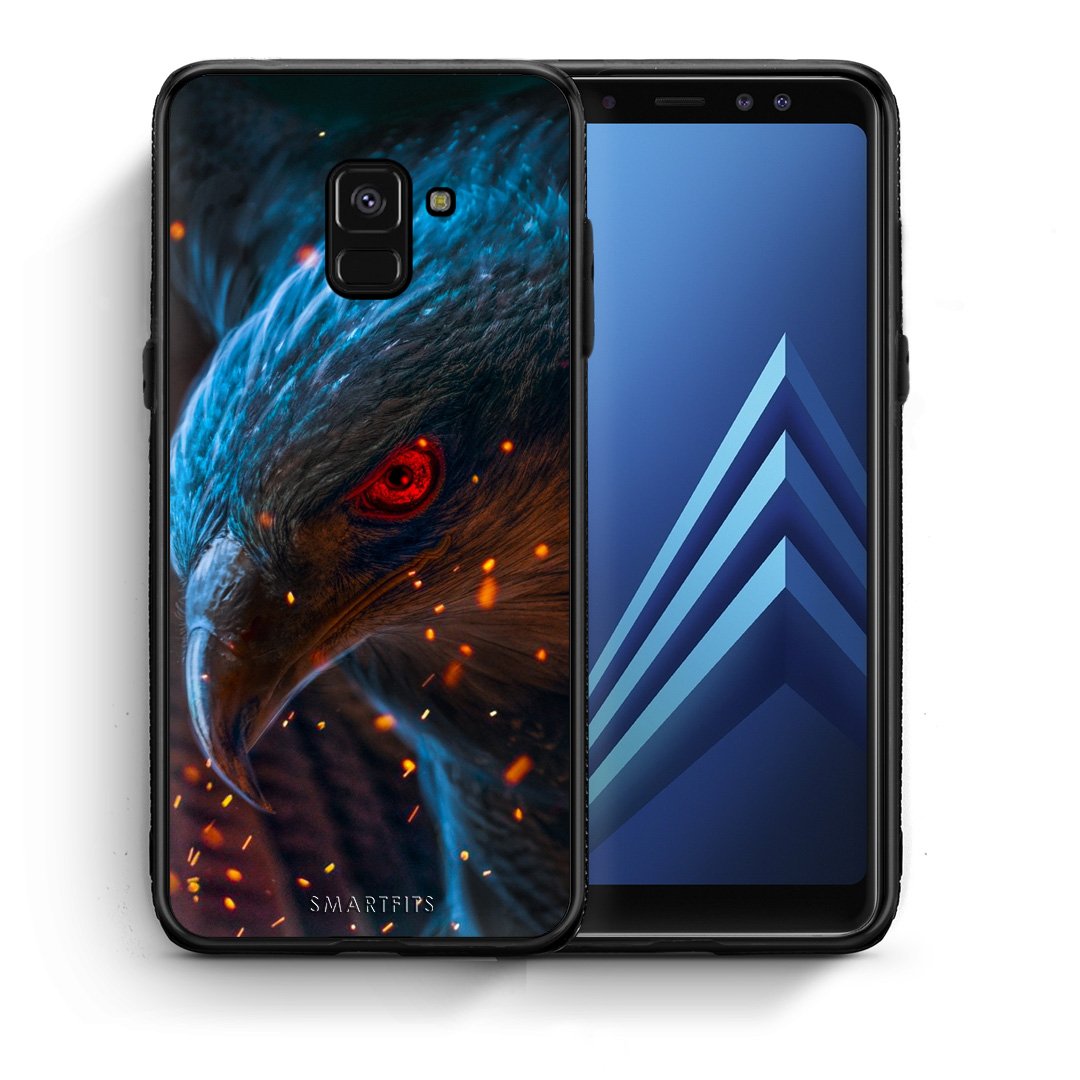 Θήκη Samsung A8 Eagle PopArt από τη Smartfits με σχέδιο στο πίσω μέρος και μαύρο περίβλημα | Samsung A8 Eagle PopArt case with colorful back and black bezels