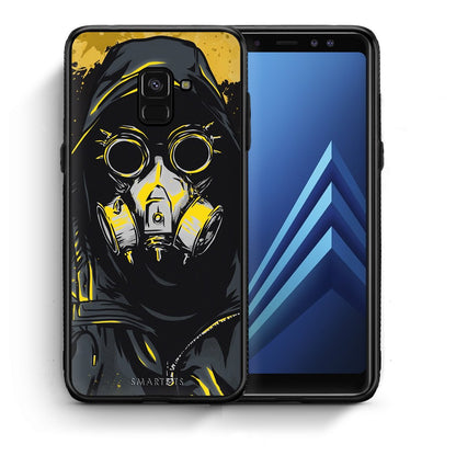 Θήκη Samsung A8 Mask PopArt από τη Smartfits με σχέδιο στο πίσω μέρος και μαύρο περίβλημα | Samsung A8 Mask PopArt case with colorful back and black bezels