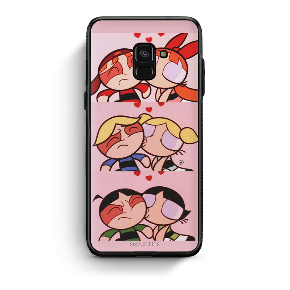 Samsung A8 Puff Love Θήκη Αγίου Βαλεντίνου από τη Smartfits με σχέδιο στο πίσω μέρος και μαύρο περίβλημα | Smartphone case with colorful back and black bezels by Smartfits